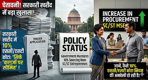 नीति के कागजी लक्ष्य और वास्तविकता के बीच गहरी खाई बनी हुई है। राज्यसभा जवाब और MSME संबध पोर्टल के आंकड़े साफ दिखाते हैं कि 9 साल में प्रतिशत 0.48% से बढ़कर सिर्फ 1.79% ही हुआ है। यानी 4% लक्ष्य का लगभग 55% भी पूरा नहीं हुआ। कई CPSEs और मंत्रालय 25% MSE लक्ष्य तो पूरा कर लेते हैं, लेकिन SC/ST उप-लक्ष्य को नजरअंदाज कर देते हैं।