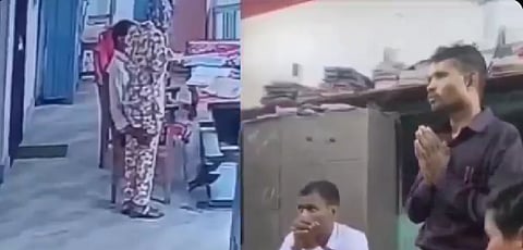 आरोपी शिक्षक कृष्ण कुमार नायक ने कथित तौर पर छात्रा के साथ अभद्र व्यवहार किया जो सीसीटीवी में सामने आया ।