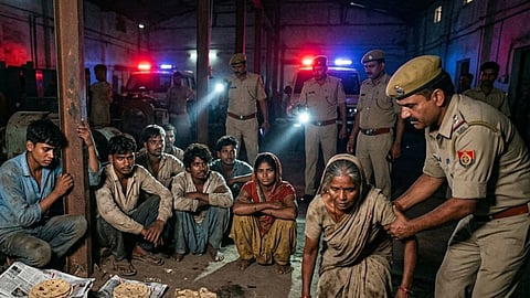 UP Police rescue operation, bonded labourers rescued.