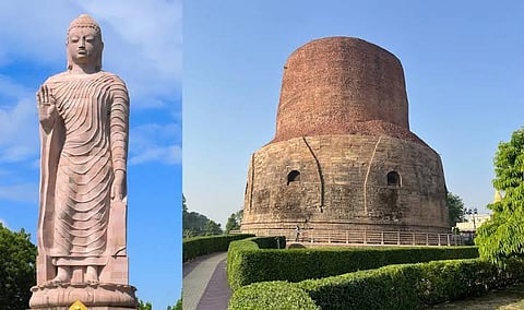 भगवान गौतम बुद्ध ने बोधगया में ज्ञान प्राप्त करने के बाद सारनाथ में अपना पहला उपदेश दिया था और धर्मचक्र प्रवर्तन की शुरुआत की थी।