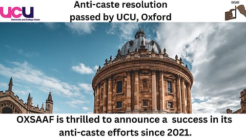 Oxford University Union Adds Caste to Protected Category