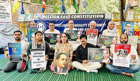 Ritu Singh, a Dalit educator with a doctoral degree in Psychology from Delhi University, faced termination without notice from her ad-hoc teaching position at Daulat Ram College.