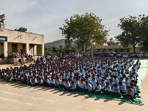 Students at a government school in Banswara.