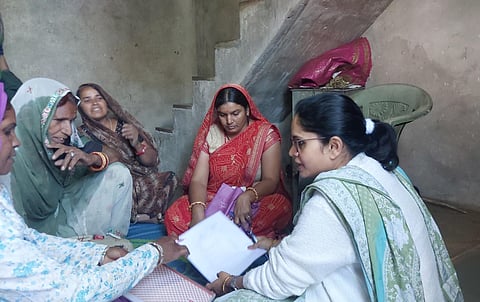 Collector Rajoria personally visited several single women in Kherot village and learned about their hardships firsthand.