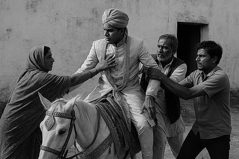 Wedding processions are highly seen as moments of prestige and celebration, and a Dalit sitting on a horse is a direct challenge to the graded inequality.