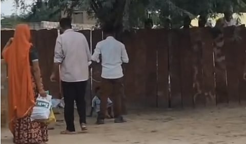 When a relative started recording a video of the assault, the accused quickly untied the boy from the tree.