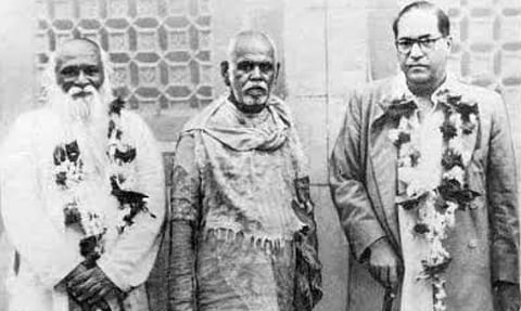 Patil (Left) shared a notable association with Babasaheb Ambedkar (R), the architect of India's Constitution and a champion of Dalit rights.