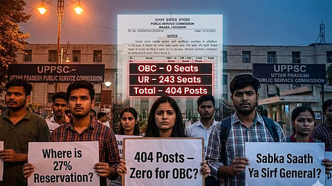 UPPSC Ad D-6/E-1/2025 sparks fury. 404 Veterinary Officer posts advertised with ZERO seats for OBCs while General category gets 243. Read the shocking analysis.