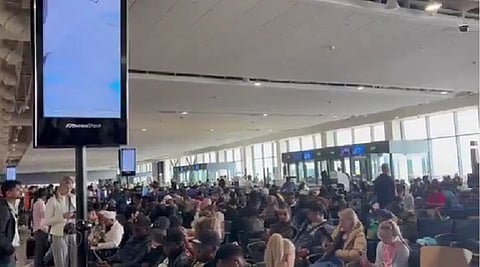 Tens of thousands of passengers have been stranded at Dubai International Airport after a wave of flight suspensions and cancellations, with over 20,000 people relocated to shelters.