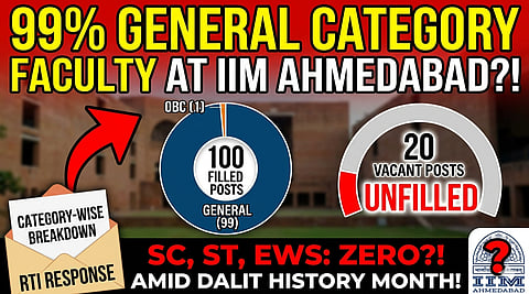 According to the data shared in the RTI response, out of the 100 filled positions, 99 belong to the General category and only 1 belongs to the OBC category at the Assistant Professor level. No filled positions were reported from SC, ST, EWS or PwD categories.