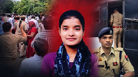 Viral videos circulating on social media allegedly show Meerut Senior Superintendent of Police (SSP) Avinash Pandey slapping protesters and entering a police van to assault advocate Ravi Gautam, who had been taken into custody.