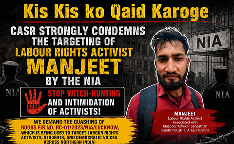 CASR has demanded the immediate withdrawal of the NIA notice, the quashing of the FIR, and an independent investigation into the alleged custodial torture.