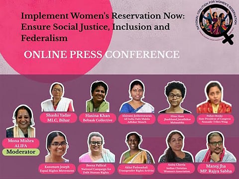 At a well-attended online press conference organised by the NCWR today, speakers warned that any attempt by the Union Government to link women’s reservation with delimitation and seat expansion would be resisted unitedly by secular and progressive forces.