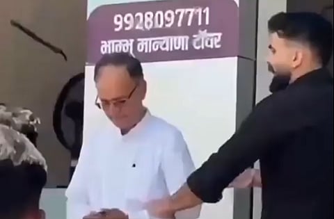 The four accused surrounded Meghwal as he came down the stairs, slapped him and punched him on the back.