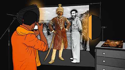 An image of Hyderabad Nizam and Qasim Razvi
