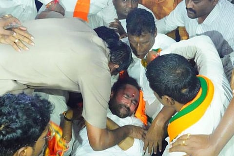 Kishen Reddy at Hyderabad Protest