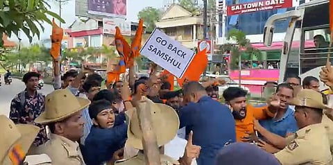 ABVP protests against academic Shamsul Islam in Mangalore University calling him ‘anti-Hindu’