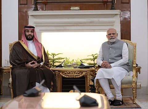 PM Narendra Modi and Crown Prince of Saudi Arabia Mohammed bin Salman