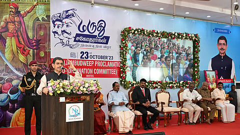 Tamil Nadu Governor RN Ravi speaking in the stage