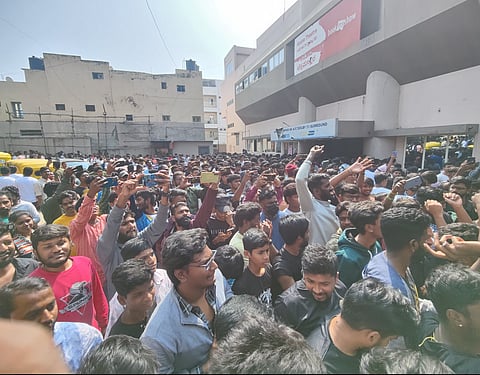 Fans gathering outside theatres for Vijay's Leo release