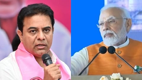 BRS working president KTR and Prime Minister Narendra Modi