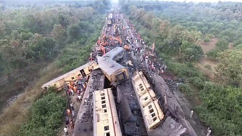 Two trains departing from Visakhapatnam were involved in a rear end collision at Vizianagaram, AP