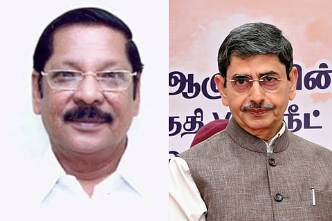 Senior DMK leader RS Bharathi and Tamil Nadu governor RN Ravi