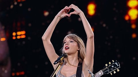 Taylor Swift performing at The Eras Tour