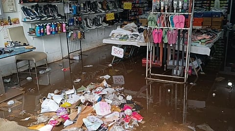 A shop in Coimbatore inundated by rainwater