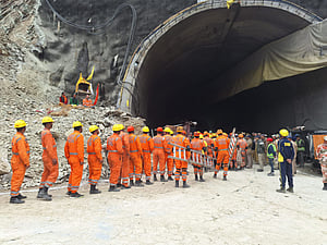 Workers at the Uttarakhand Tunnel