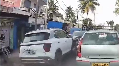 Screengrab showing the SUV ramming into the bikers