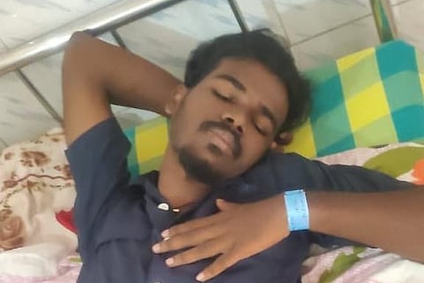 Parthipan, 17, at a hospital in Kerala