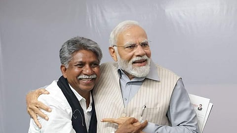 Manda Krishna Madiga with PM Modi