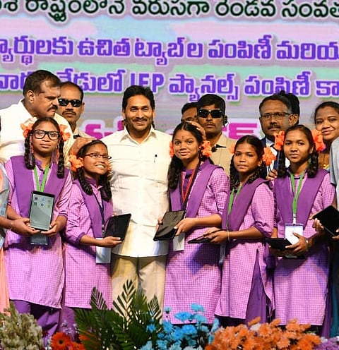 AP CM YS Jagan launched the distribution of tablets for second consecutive year