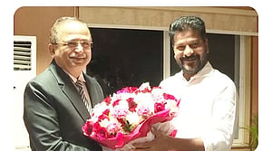 Telangana Chief Minister Revanth Reddy with Chief Justice of Telangana High Court Justice Alok Aradhe