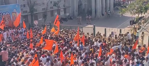 BJP and JD(S) cadre staging protest