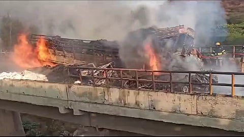 Truck on fire