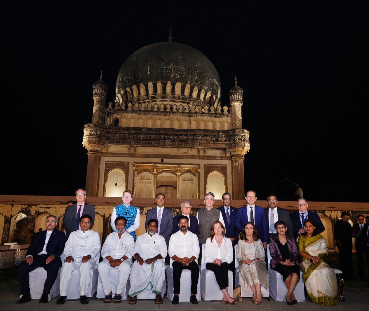 Telangana Chief Minister A Revanth Reddy with consulate representatives of 13 countries
