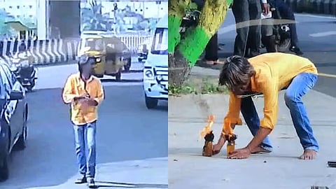 CCTV visuals of Karukka Vinodh on the day of the attack