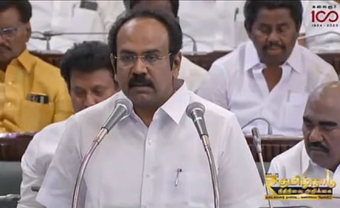 Finance Minister Thangam Thenarasu presenting the Budget
