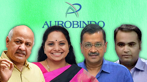 Manish Sisodia, Kavitha Kalvakuntla, Arvind Kejriwal and Sarath Chandra Reddy