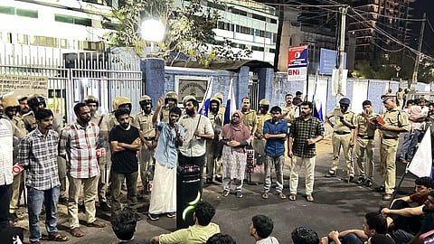 Fraternity Movement staged protest in front of All India Radio in Kozhikode