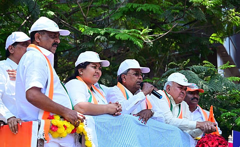 Karnataka CM Siddaramaiah with Sowmya Reddy