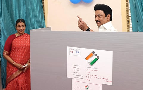CM MK Stalin casting his vote
