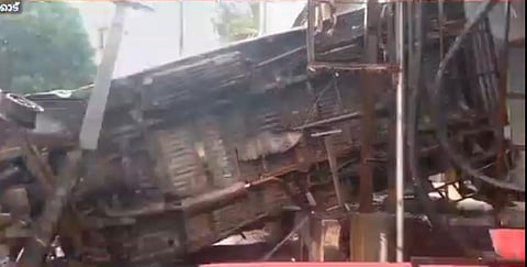 The charred ambulance