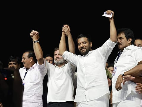 MK Raghavan, Rahul Gandhi, Shafi Parambil and KC Venugopal