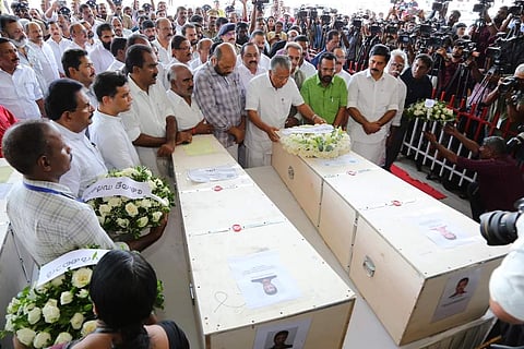 Mortal remains of 31 fire victims brought home, Kerala pays homage