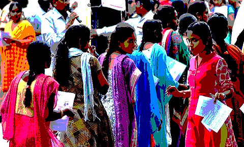 Candidates appearing for job recruitment/ Image for representation