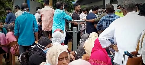 Queue at Meppadi health centre in Wayanad