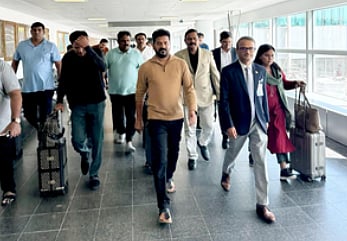Revanth Reddy and his delegation in US